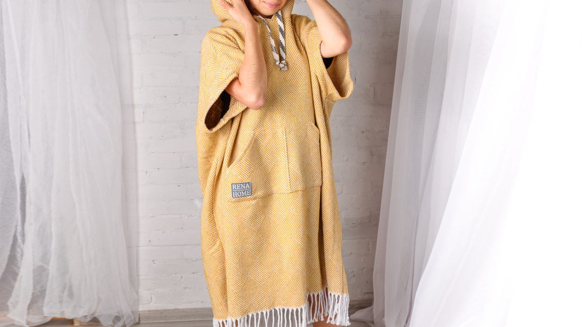 Ponczo surferskie żółta mozaika model