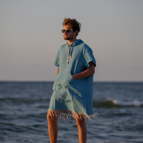 Ponczo surferskie turkusowy wafel