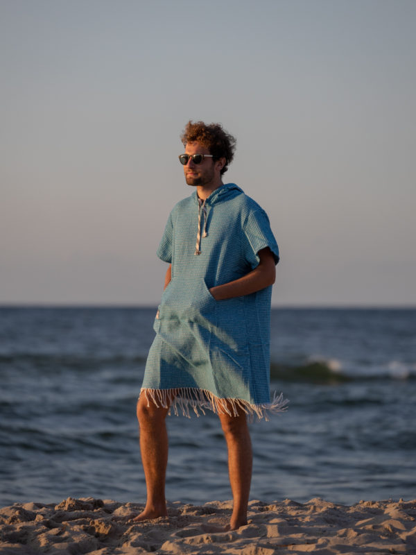 Ponczo surferskie turkusowy wafel