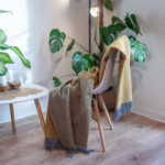 Koc wełniany żółto szary dwustronny inspiracja